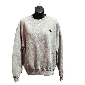 Mens grey champion pullover sweater. Size large. No flaws or damage.